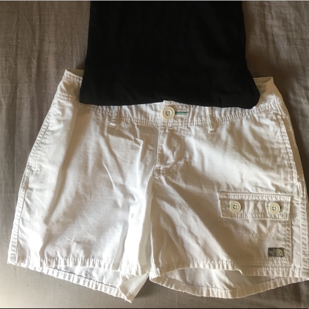 The North Face women’s white shorts.